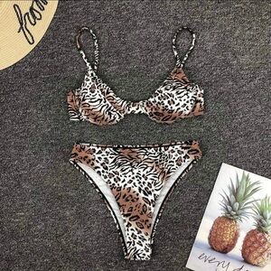NEW High-Waist Leopard Animal Print Bikini Set